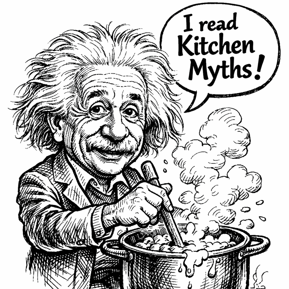 Einstein reads Kitchen Myths